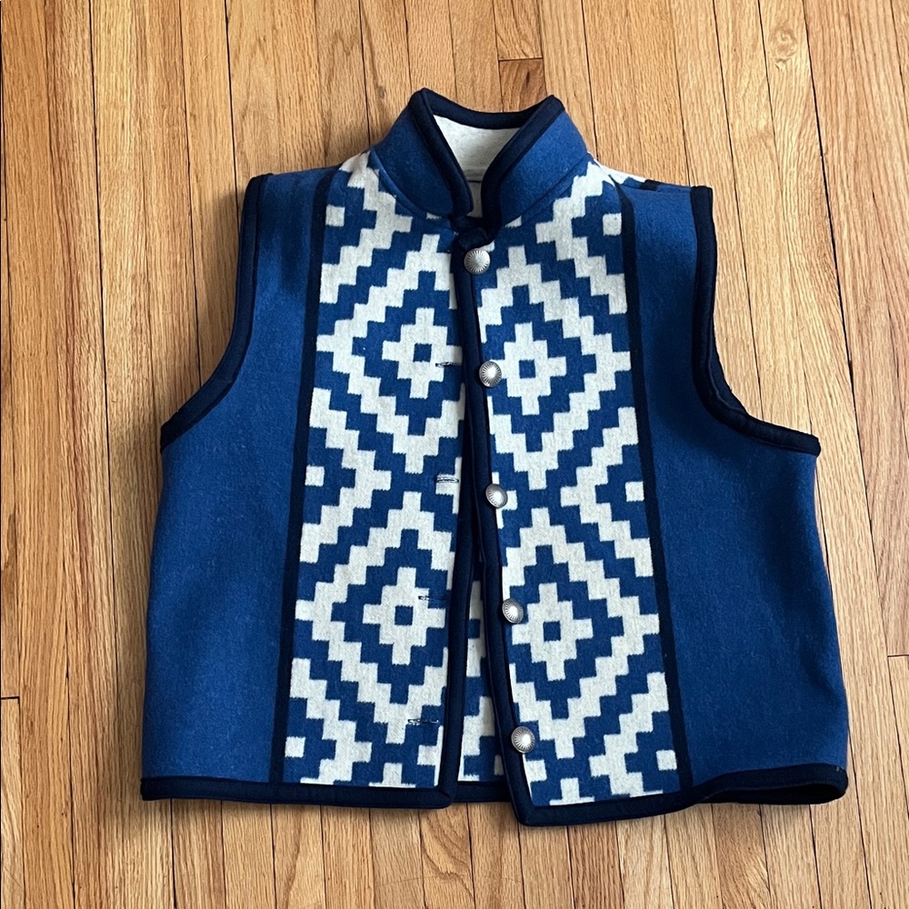 Pendleton Blanket Geometric Pattern Vest With Con… - image 1